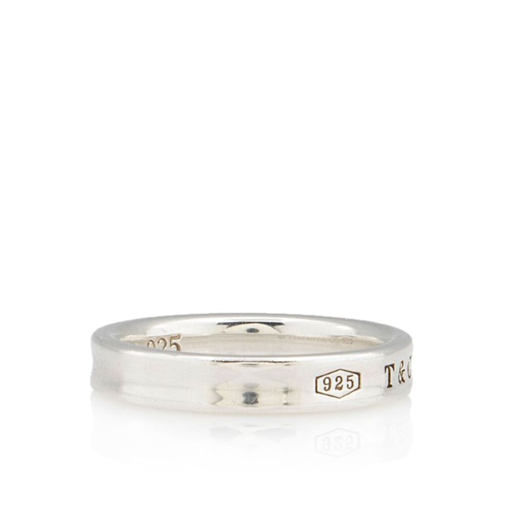 Tiffany & Co. Vintage Sterling Silver 1837 Narrow Ring - Size 7 3/4 - Picture 2 of 4
